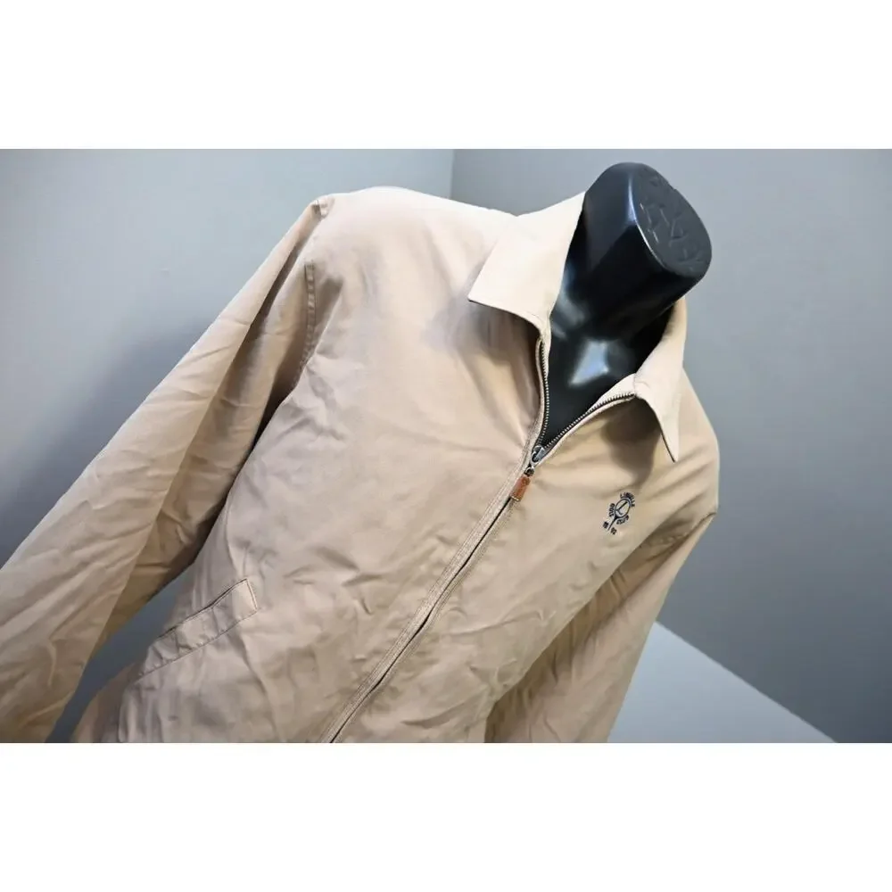 Peter Millar Lined Light Weight Golf Jacket Beige Pull Over Mens Size Large‎